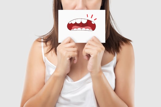 A woman broken tooth photo