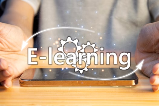 Concept of e-Learning, a learning management system through a network Learning Management System with an emphasis on learners as the center. in teaching and learning Blended style with regular class photo
