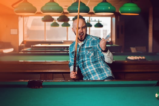 billiards player wins an important match photo