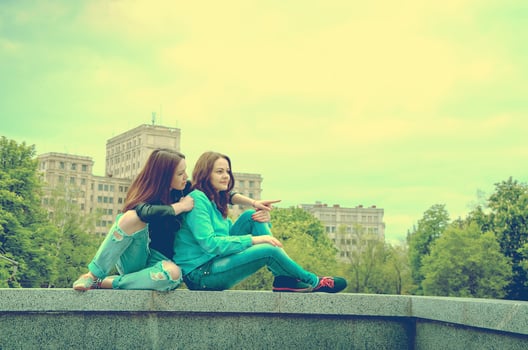 two friends having fun photo