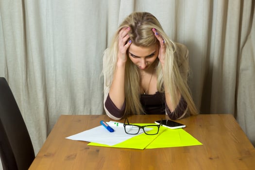 Blonde girl in the office photo