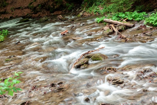 cascade of mountain river photo