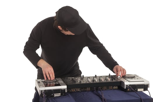 DJ with the mixer photo