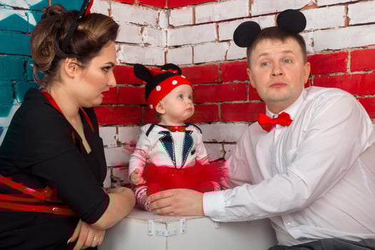 Family portrait with a little child photo