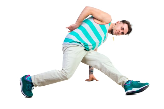 man dancing break dance and posin photo