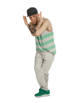 young man in casual clothes looking at the camera photo