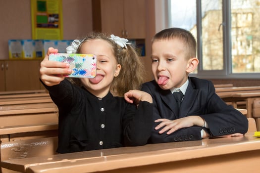 Boy ang girl at school photo