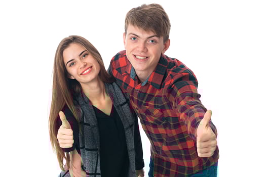 stylish couple in love in studio photo