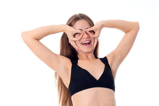 girl in black swimsuit photo