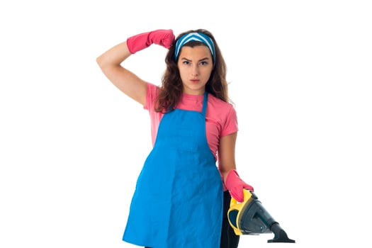 young maid woman with cleansers photo