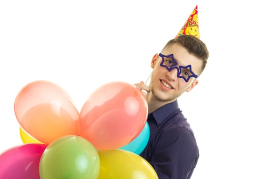 funny young guy at a costume party birthday photo
