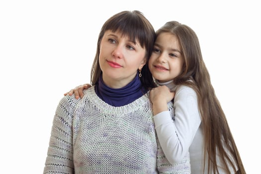 cute little girl with her mother photo