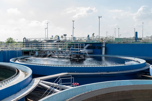 Waste water treatment ponds from industrial plants photo
