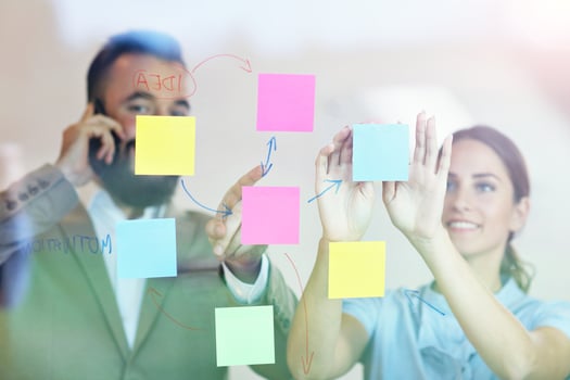 Businesspeople working together in office photo