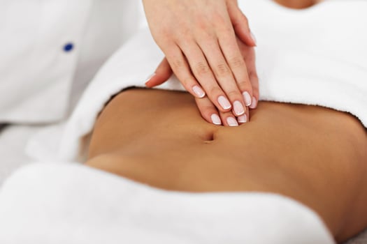 Beautiful woman getting massage in spa photo