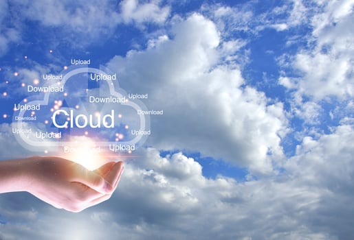 Concept of using cloud online system is convenient, economical, energy saving and low cost. photo
