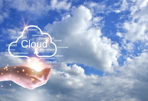 Concept of using cloud online system is convenient, economical, energy saving and low cost. photo