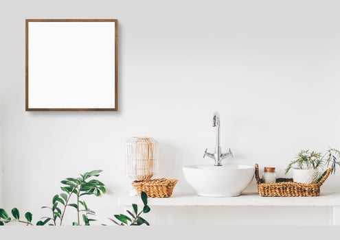 2310. Frame mockup, brown interior frame mockup photo