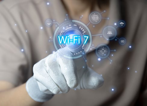 concept man using wifi technology 7 connected to the internet world with new technology photo