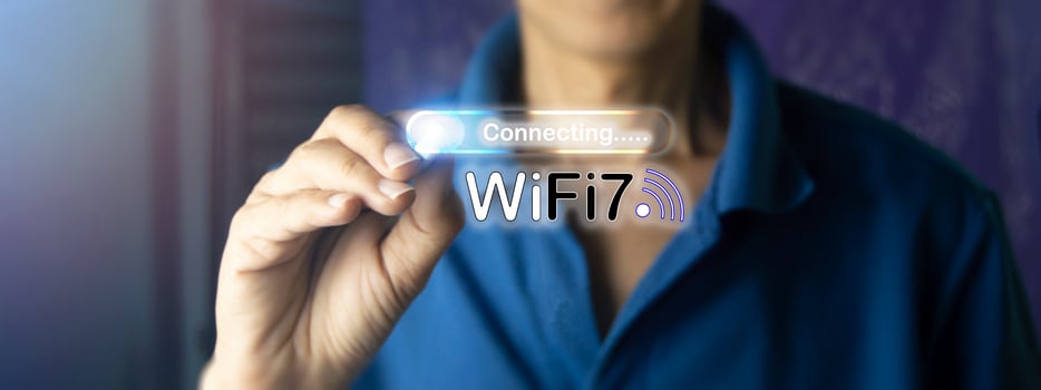 concept man using wifi technology 7 connected to the internet world with new technology photo