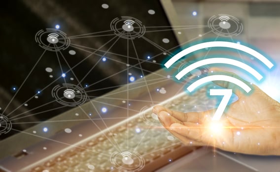concept man using wifi technology 7 connected to the internet world with new technology photo