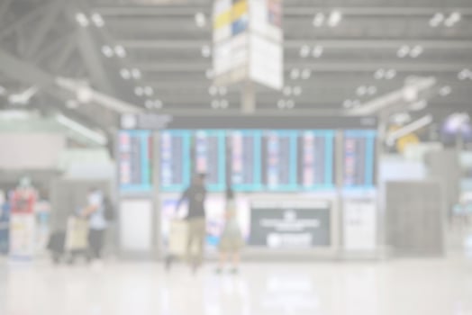White Blurred Departure Board in the Airport. photo