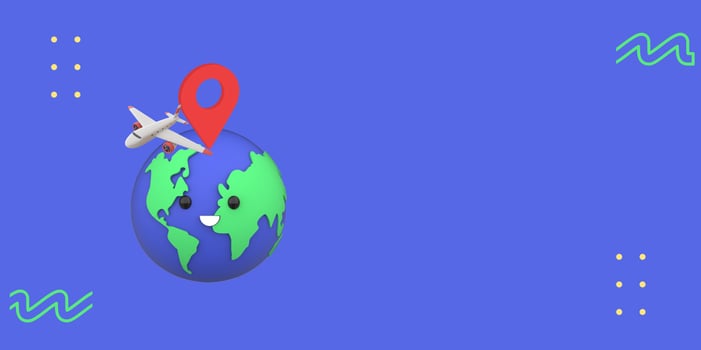 world trip blue background photo