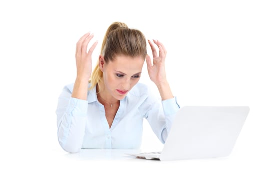 Businesswoman working on laptop photo