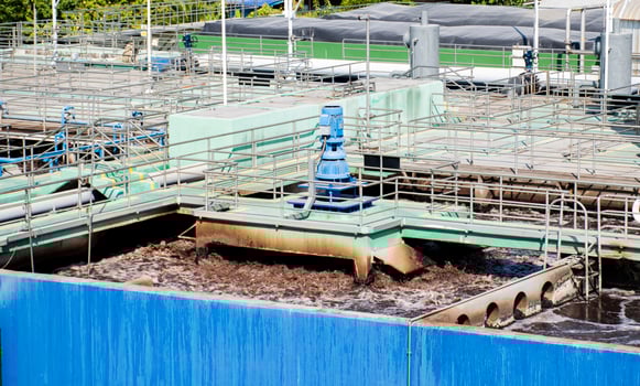 Waste water treatment ponds from industrial plants photo