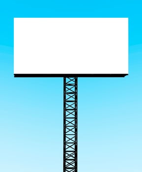 Outdoor billboard on blue sky background with clipping path photo