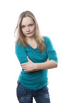 young blonde making a face photo