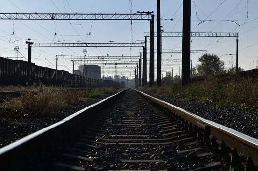 Morning railway landscape photo