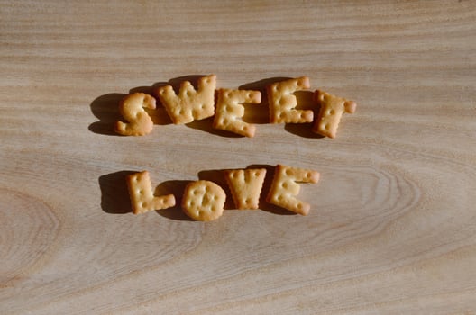 Sweet love. Heap of edible letters photo
