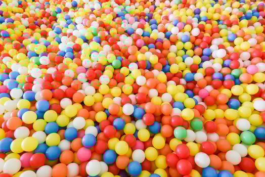 Colorful balls for playing - Inside the beautiful kids playground ball colored plastic of game room photo