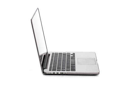 Computer Laptop with blank screen isolated on white background photo