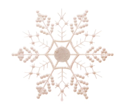 Glittery Snowflake Isolated on White photo