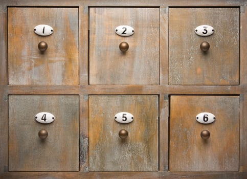 Antique Wood Filing Cabinet Drawers photo