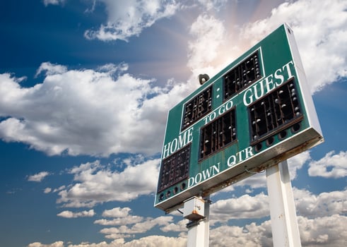 HIgh School Score Board on a Blue Sky photo