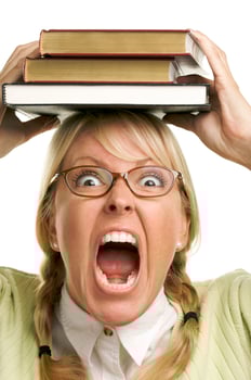 Attractive Woman with Her Books photo