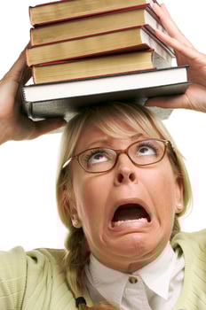 Attractive Woman with Her Books photo