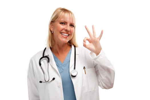 Friendly Female Blonde Doctor photo