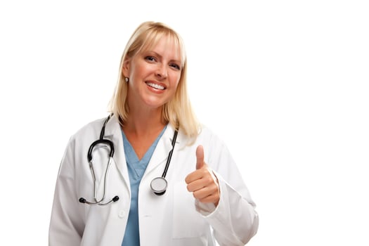 Friendly Female Blonde Doctor photo