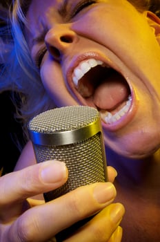 Woman Sings with Passion photo