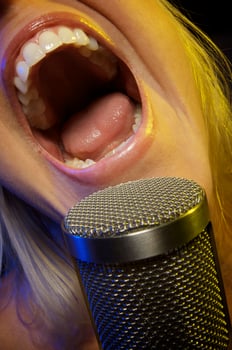 Woman Sings with Passion photo