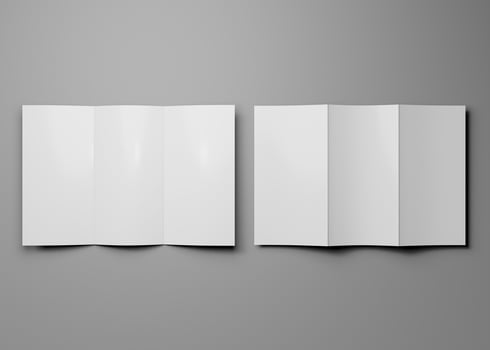 Creative trifold brochure or invitation mockup photo