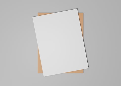 Paper mockup on workspace photo