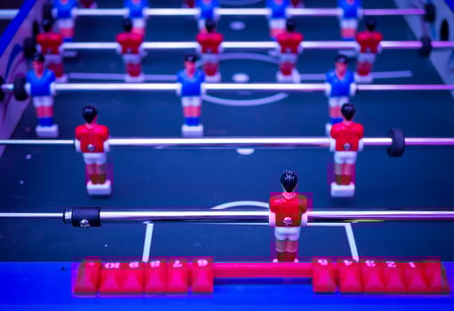 Vintage Foosball, Table Soccer or Football Kicker Game photo