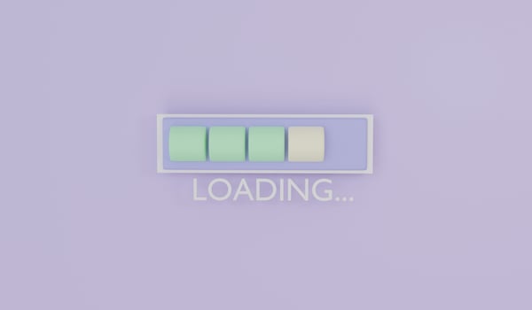 3D Rendering of loading bar icon on background illustration cartoon style photo
