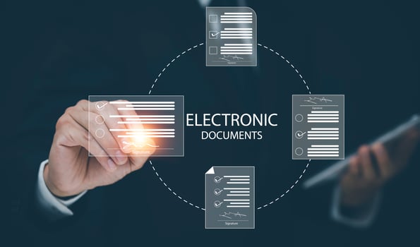 Signing electronic documents on digital documents Online, businessman with contract Electronic signature, e-signing, digital document management, paperless office, signing business contract concept, photo