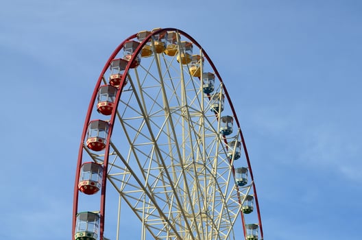 Entertainment Ferris wheel against the clear blue sky photo